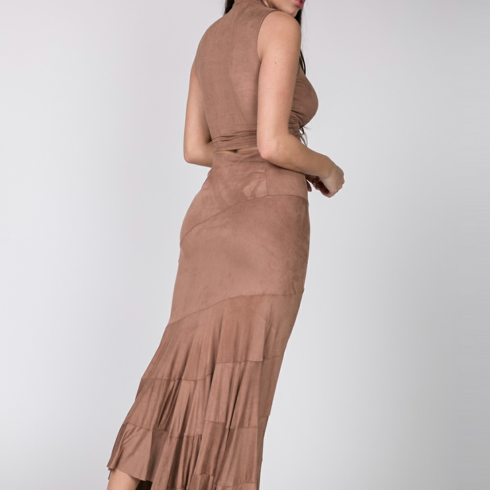 NEW CQbyCQ Faux Suede Skirt Set - Picture 2 of 2